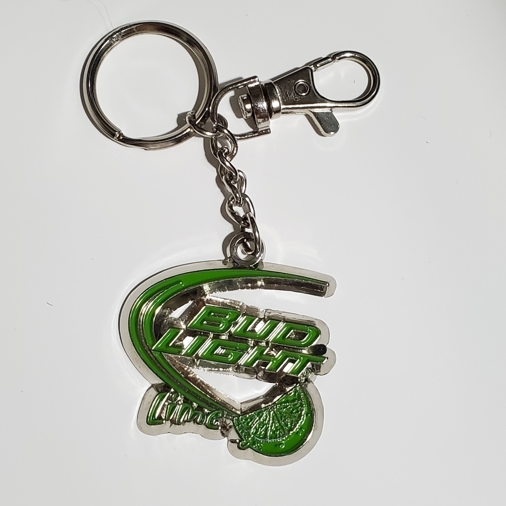 Bud light lime metal lime green keychain Beer promotional